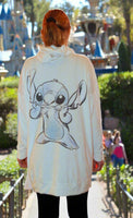 Disney Snitch Exp 626 Woman's White Black Hoodie Long Sleeve