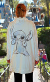 Disney Snitch Exp 626 Woman's White Black Hoodie Long Sleeve