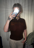 Unisex T-shirt Planet Brown/Orange 34in Striped Pattern