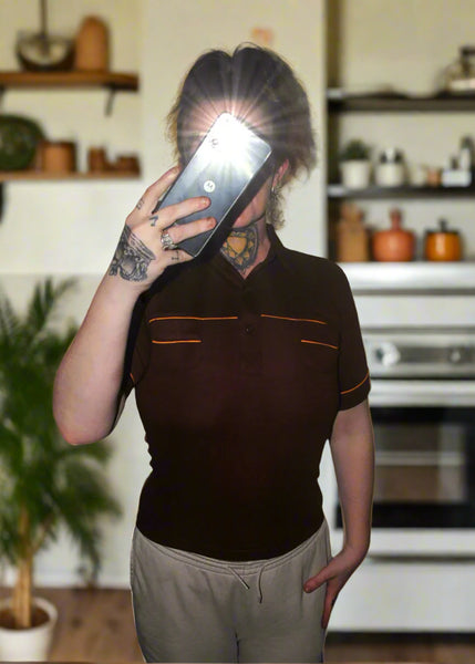 Unisex T-shirt Planet Brown/Orange 32in Striped Pattern