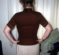 Unisex T-shirt Planet Brown/Orange 34in Striped Pattern