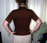 Unisex T-shirt Planet Brown/Orange 34in Striped Pattern