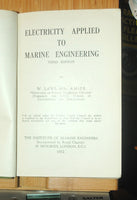 Electricity Applied to Marine Engineering" by W. Laws, M.Sc., A.M.I.E.E c1952 Hb