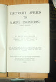 Electricity Applied to Marine Engineering" by W. Laws, M.Sc., A.M.I.E.E c1952 Hb