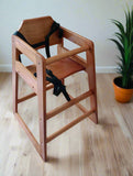 Child's Wooden High Chair 80cmH x 50cmL x 50cmW possible buckle issue