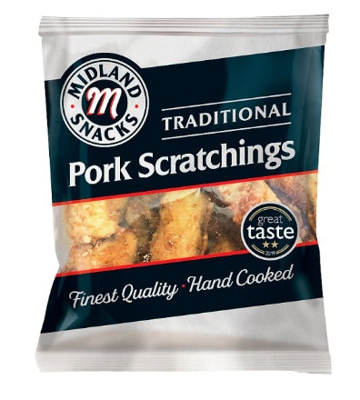 Midland Snacks Traditional Pork Scratchings 40gx12